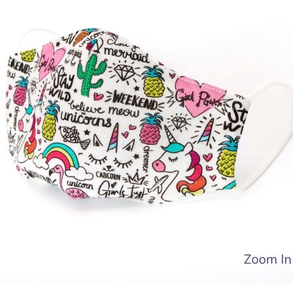 2 FOR $10 Rainbow unicorn cotton face mask - Picture 6 of 16